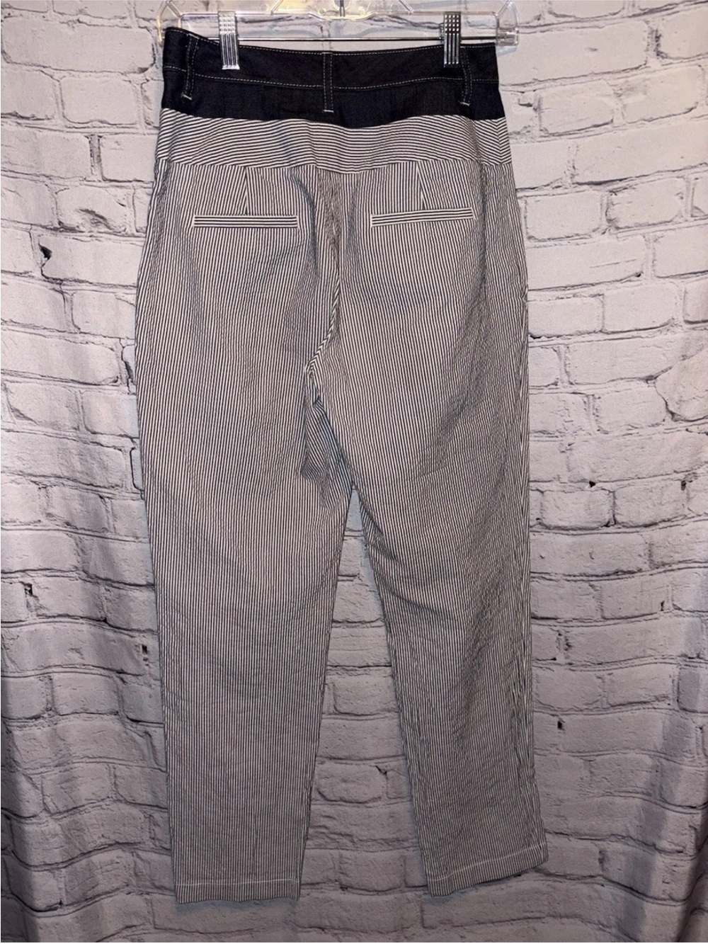 Jason Wu Seersucker & Denim Pants In Twilight Star White Size 2 Striped Modern - Picture 3 of 14